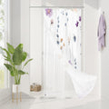 Purple Floral Shower Curtain Set