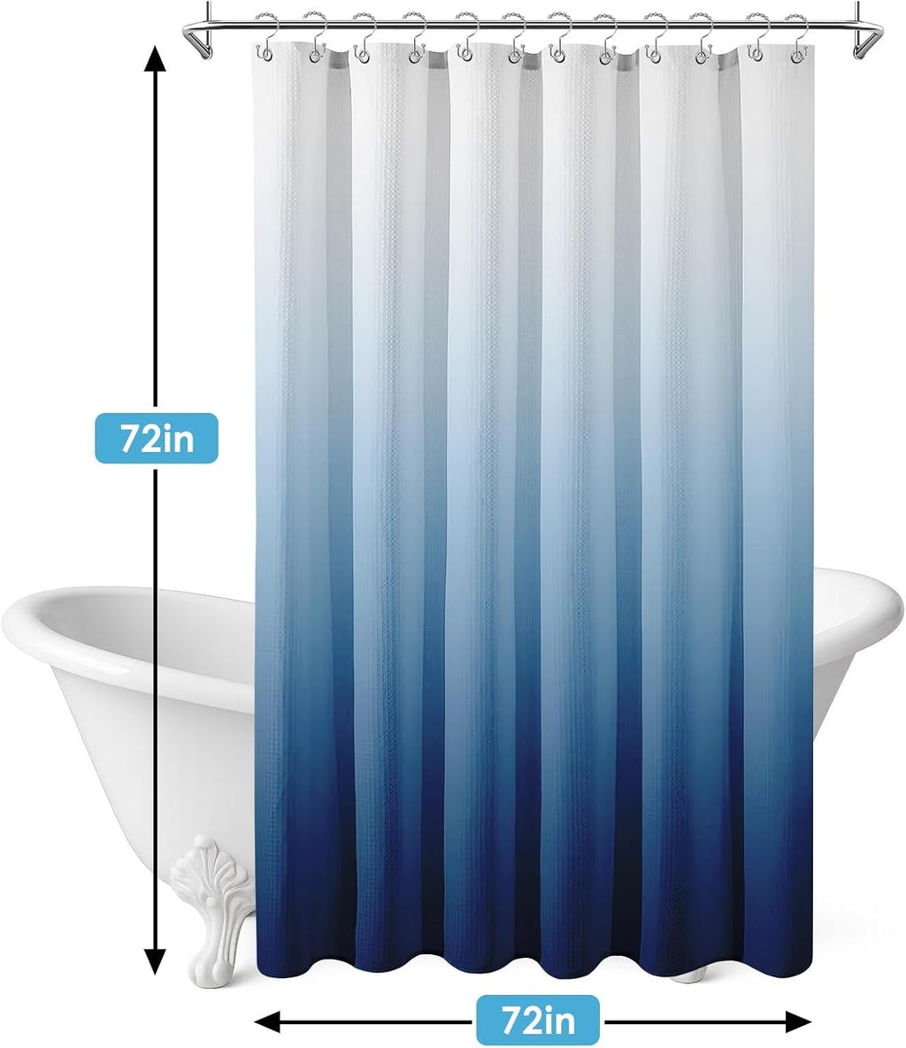Blue Ombre Shower Curtain Set