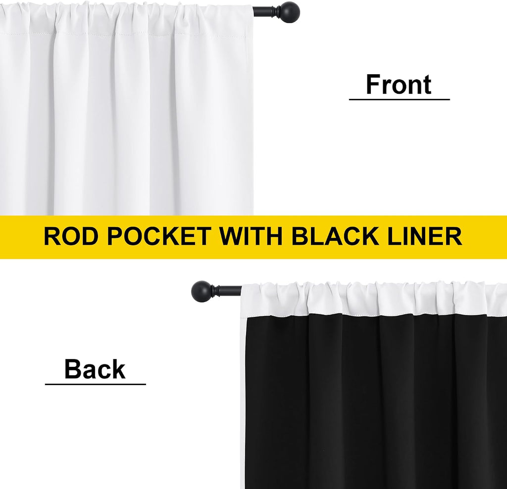 White Blackout Curtains 84 Inch