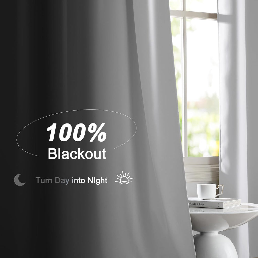 White Blackout Curtains 84 Inch