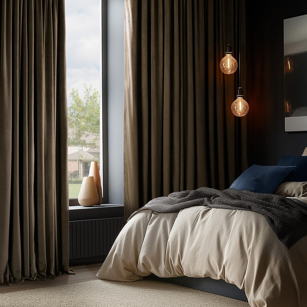 Java Velvet Thermal Blackout Curtain 108 Inch