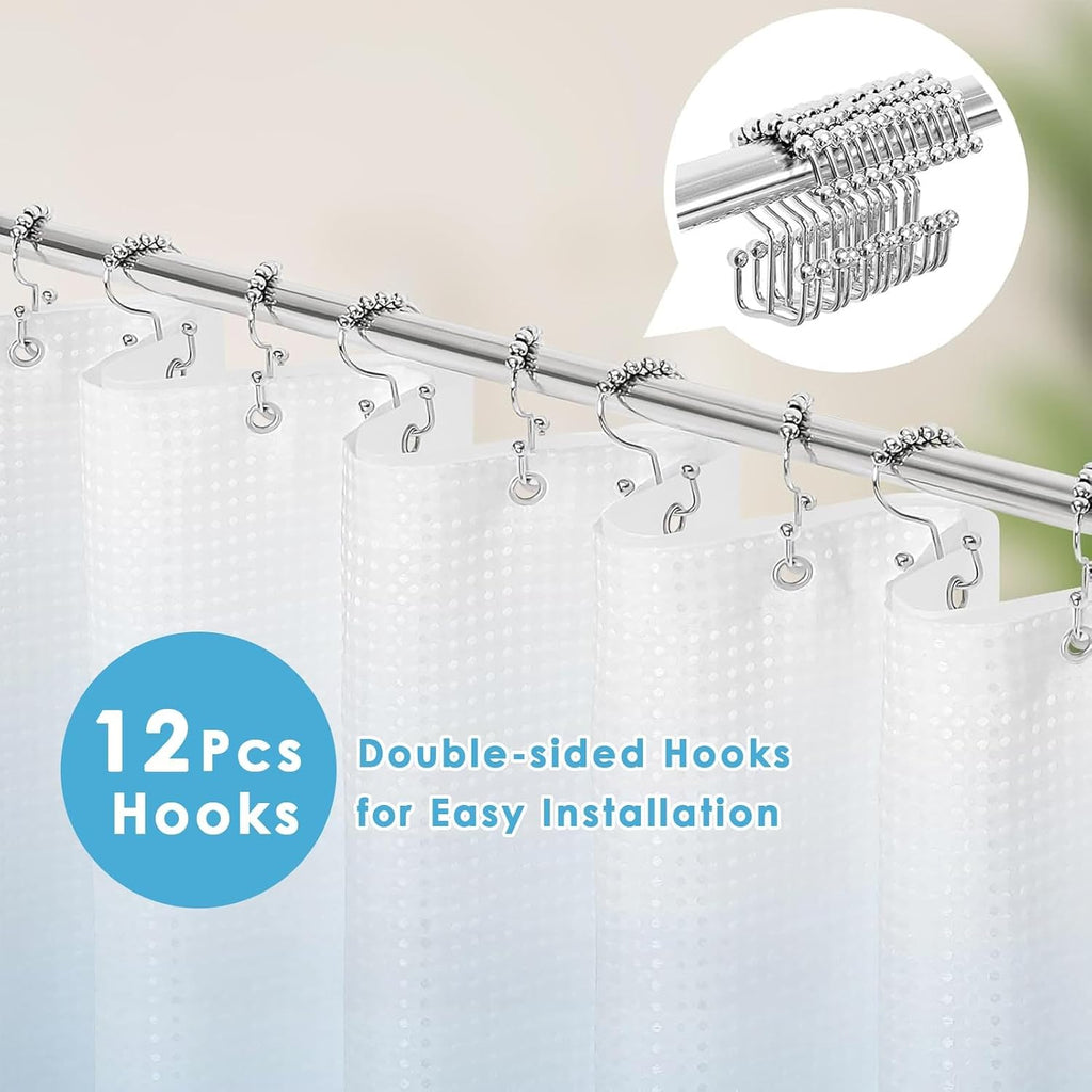Blue Ombre Shower Curtain Set