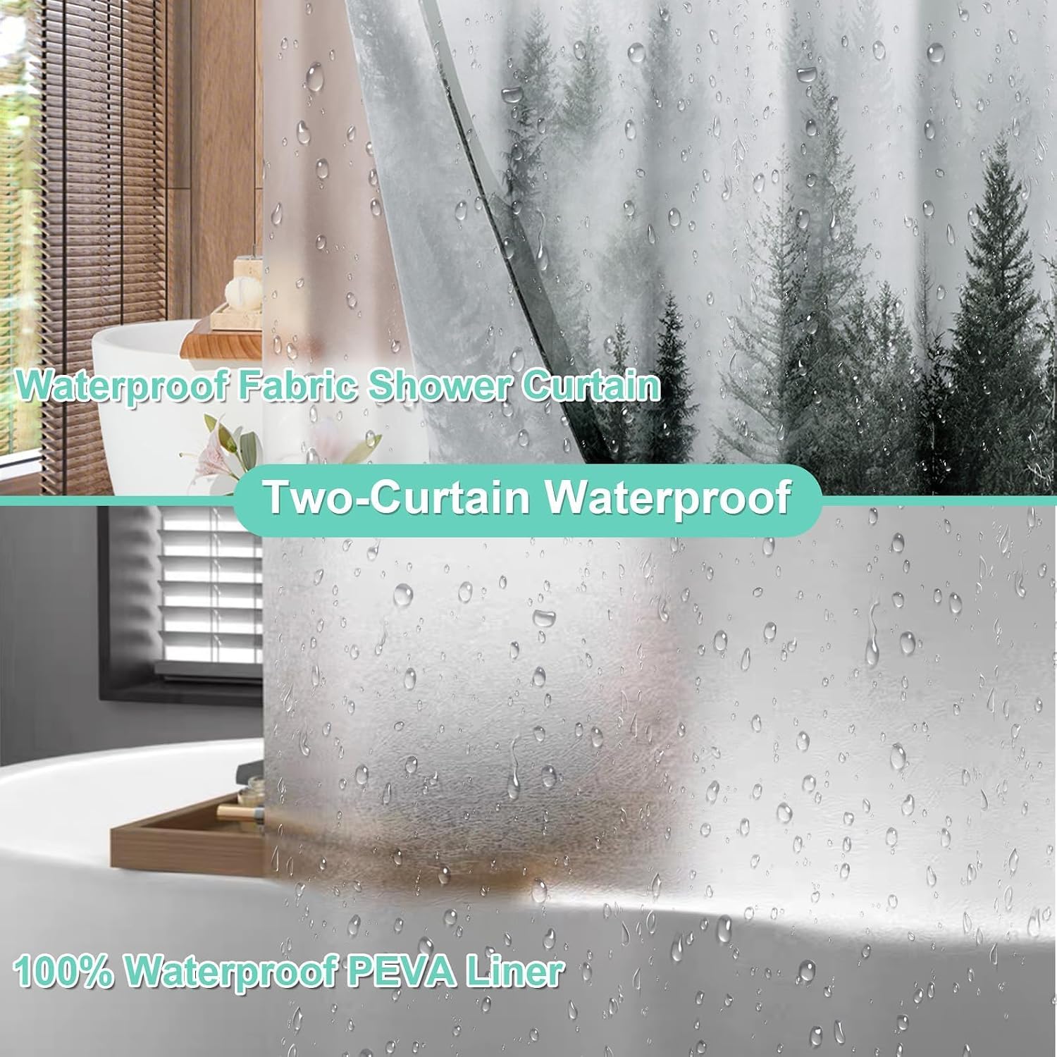 Black Forest Shower Curtain Set