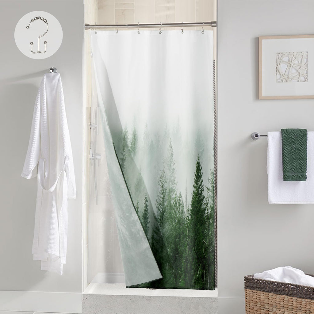 Green Forest Shower Curtain Set