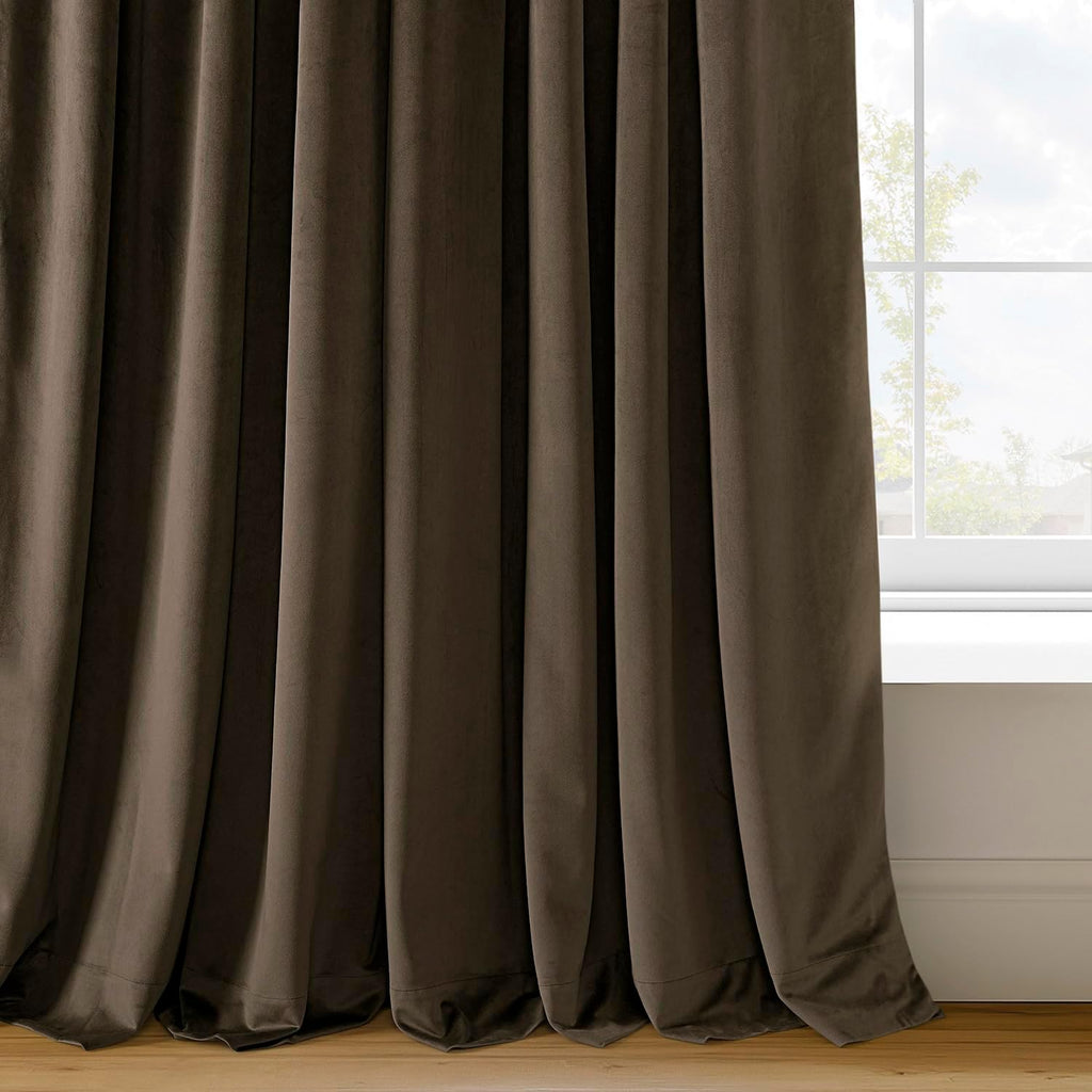 Java Velvet Thermal Blackout Curtain 108 Inch