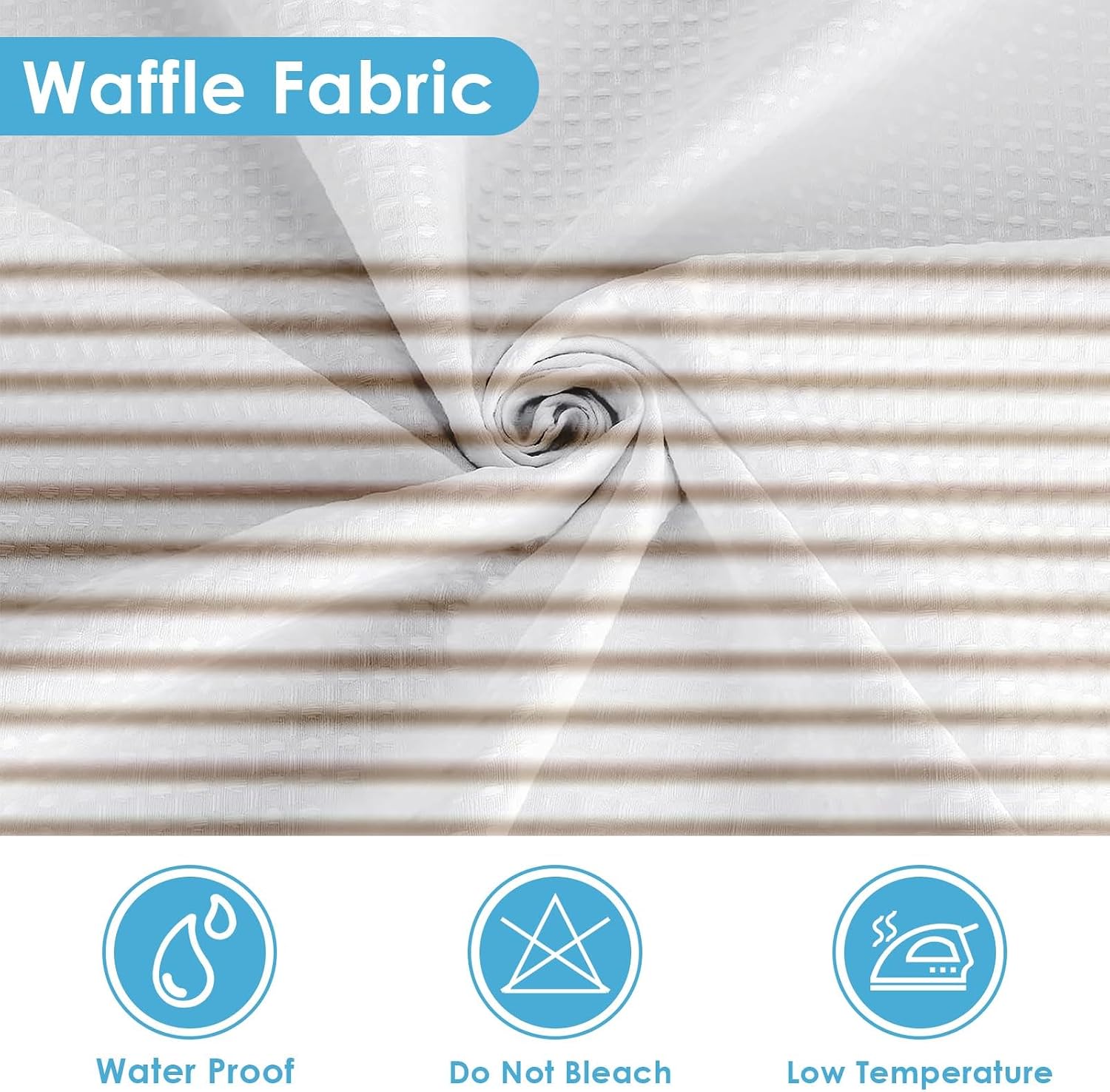 Beige Striped Shower Curtain Set