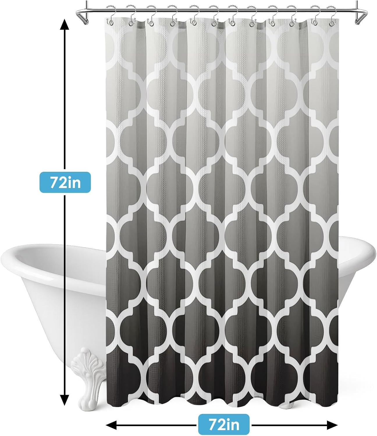 Grey Gradient Shower Curtain Set