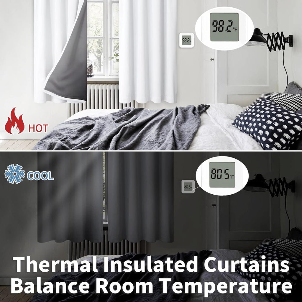 White Extra Long Blackout Curtains