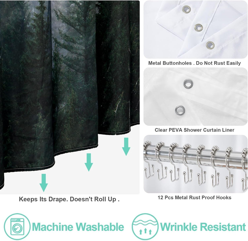 Black Forest Shower Curtain Set