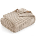 Light Tan Waffle Weave Queen Blanket