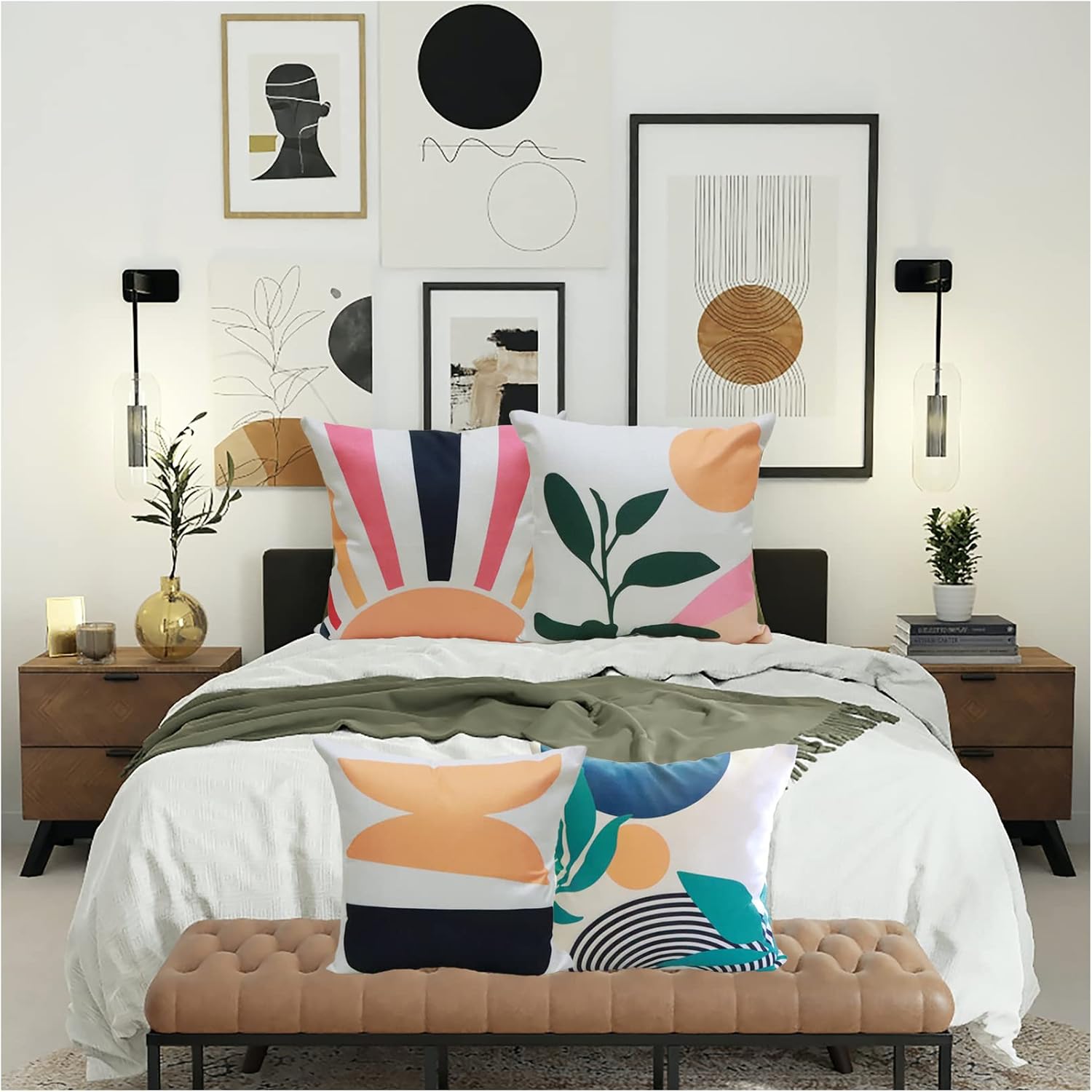 Boho Geometric Pillow Cover Set