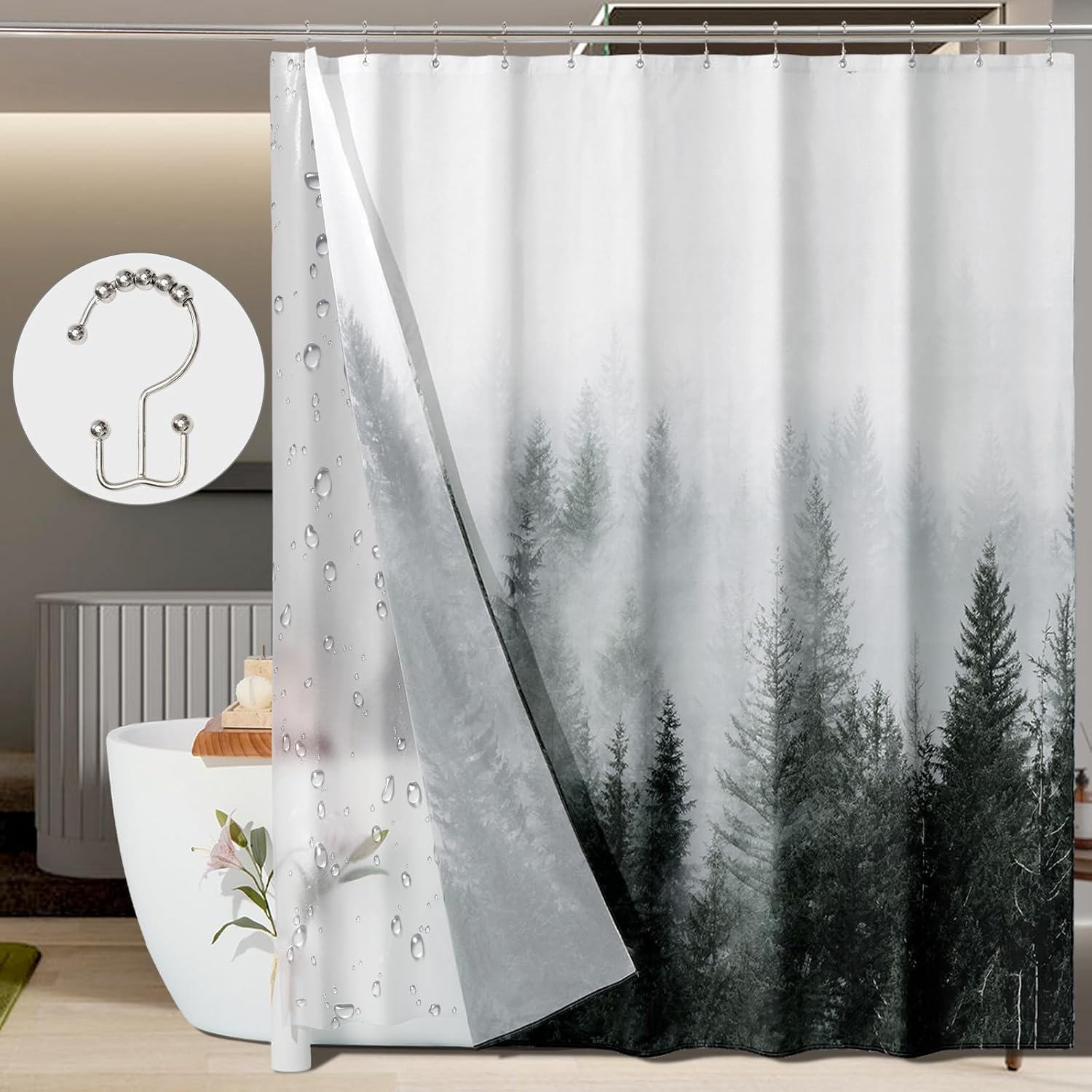Black Forest Shower Curtain Set