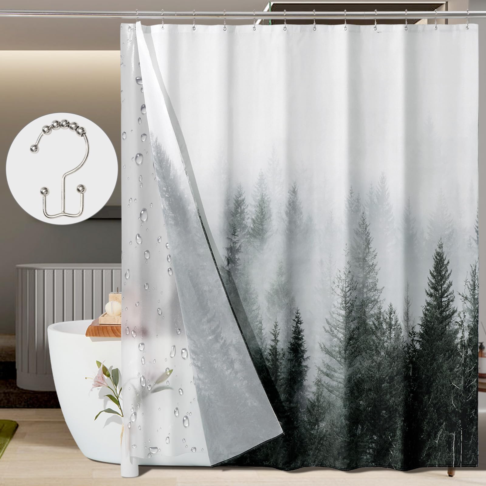 Black Forest Shower Curtain Set