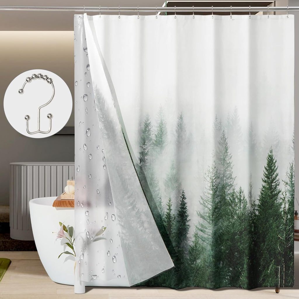 Green Forest Shower Curtain Set