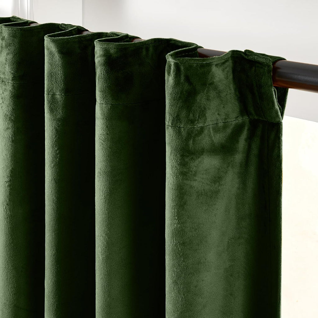 Moss Velvet Blackout Curtains