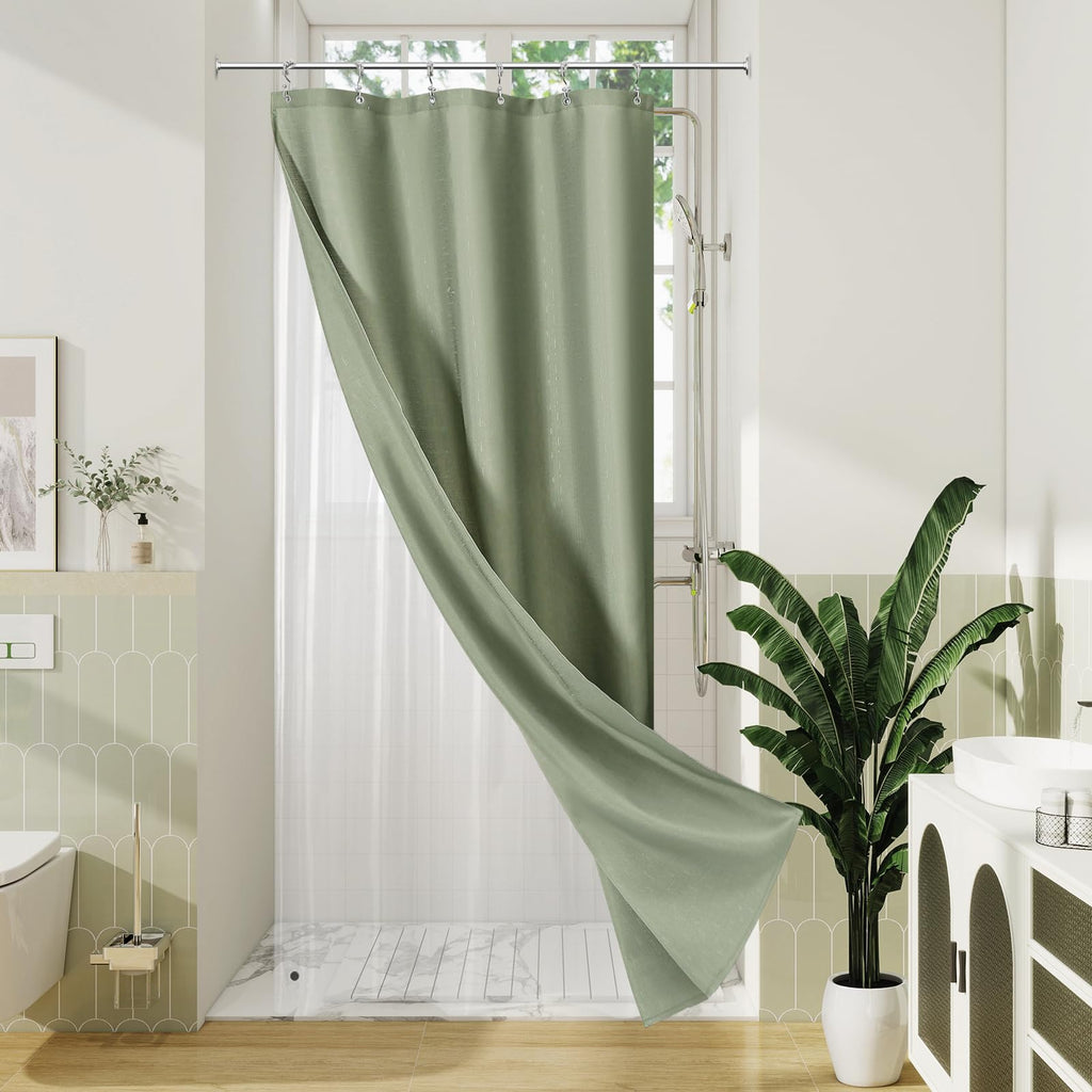 Textured 3-in-1 Shower Curtain Set