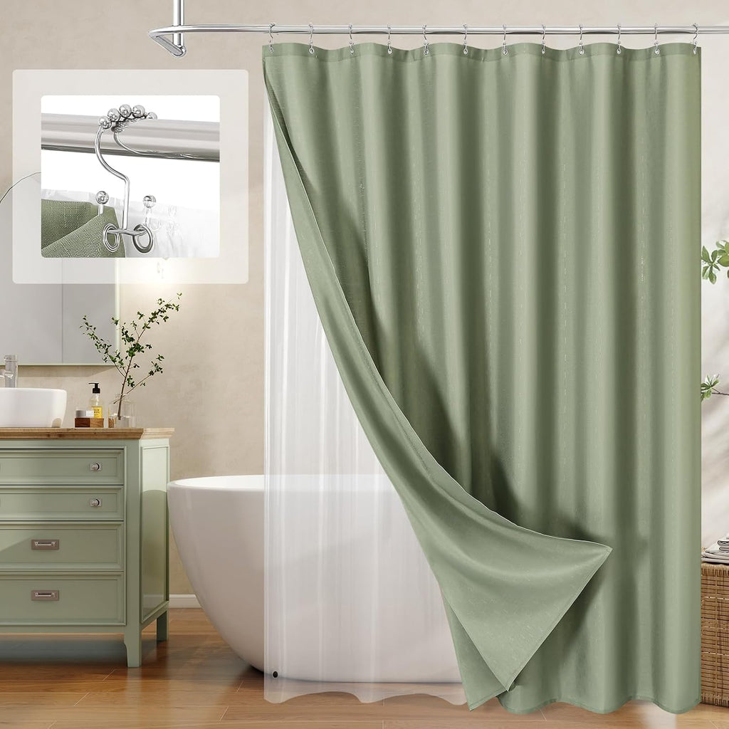 Textured 3-in-1 Shower Curtain Set