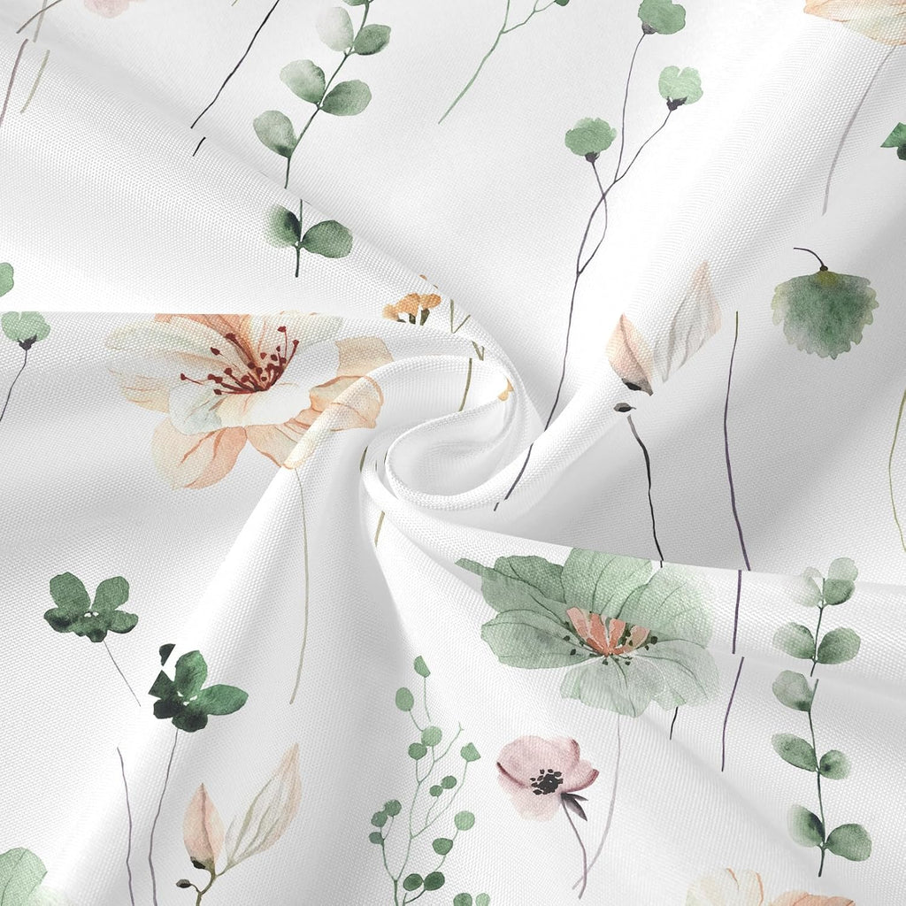 Sage Floral Shower Curtain Set