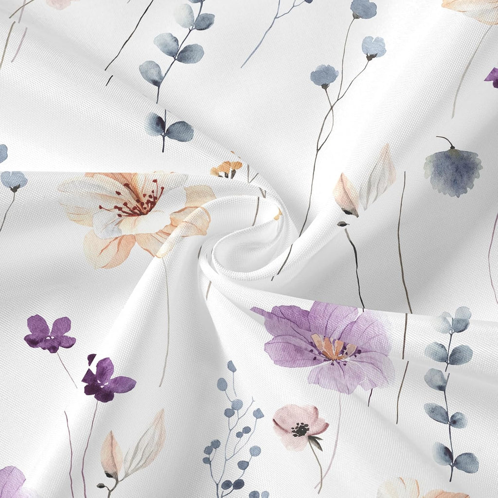 Purple Floral Shower Curtain Set