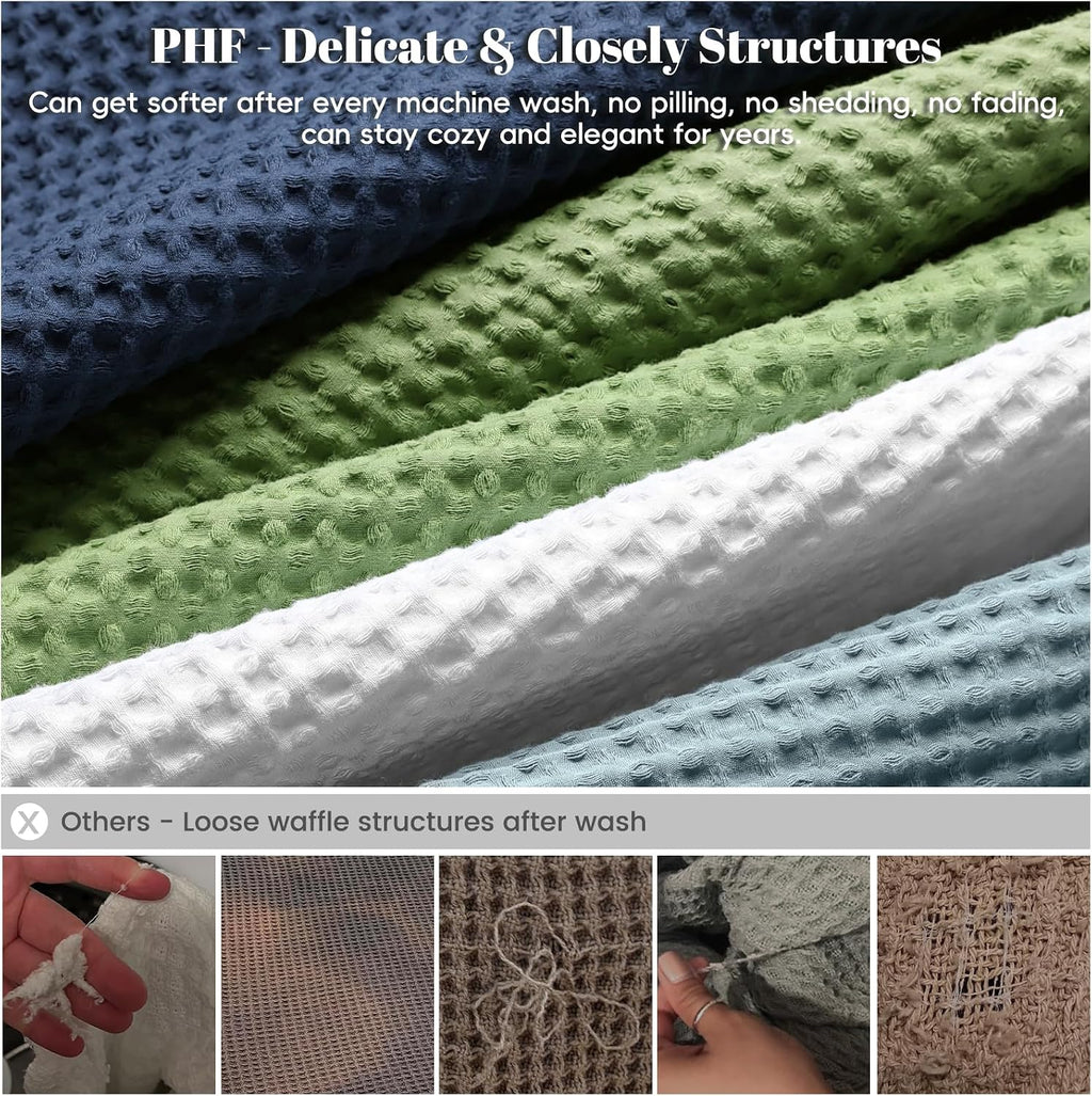 White Cotton Waffle Weave King Blanket