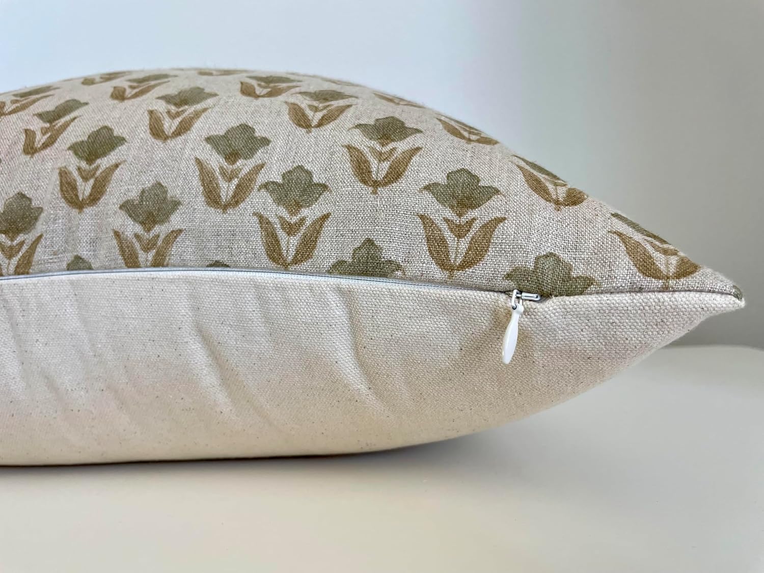 Hand Block Print Linen Pillow Cover