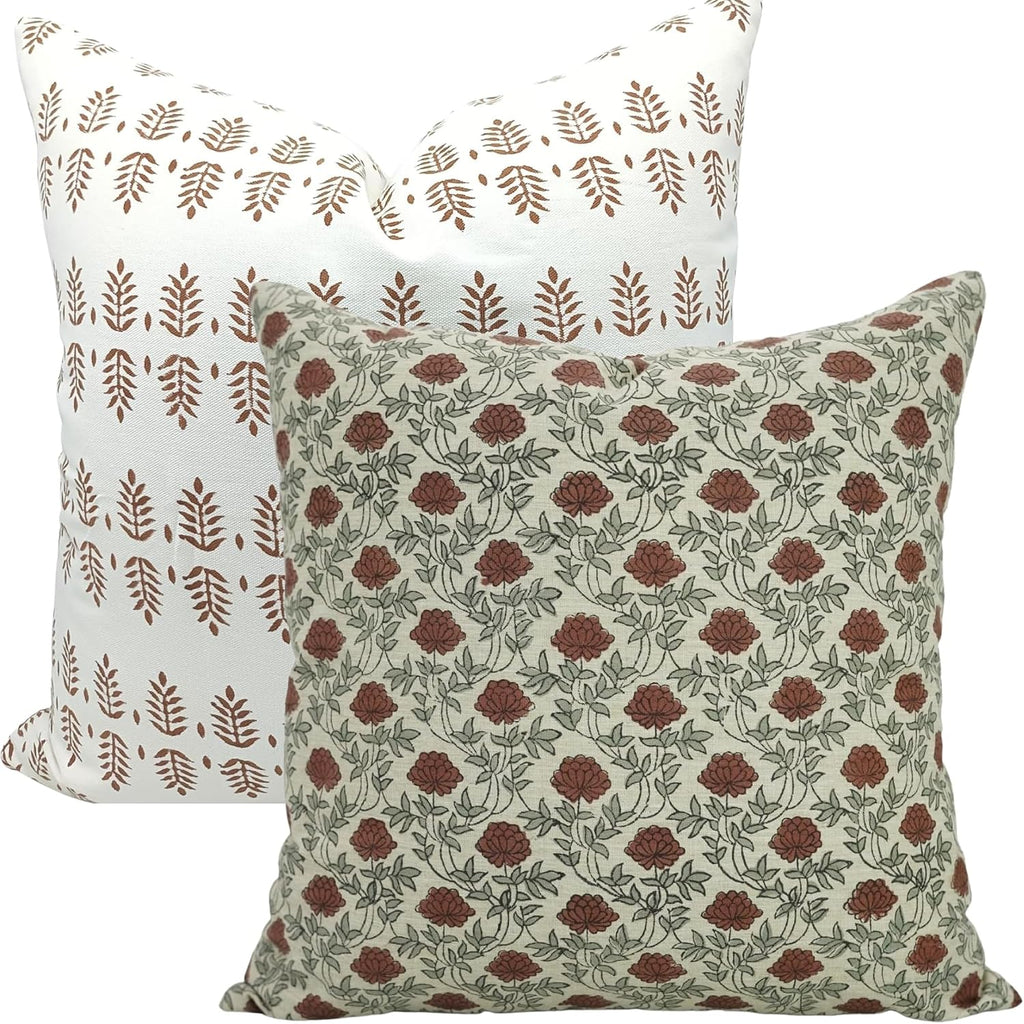 Boho Floral Pillow Cover Set
