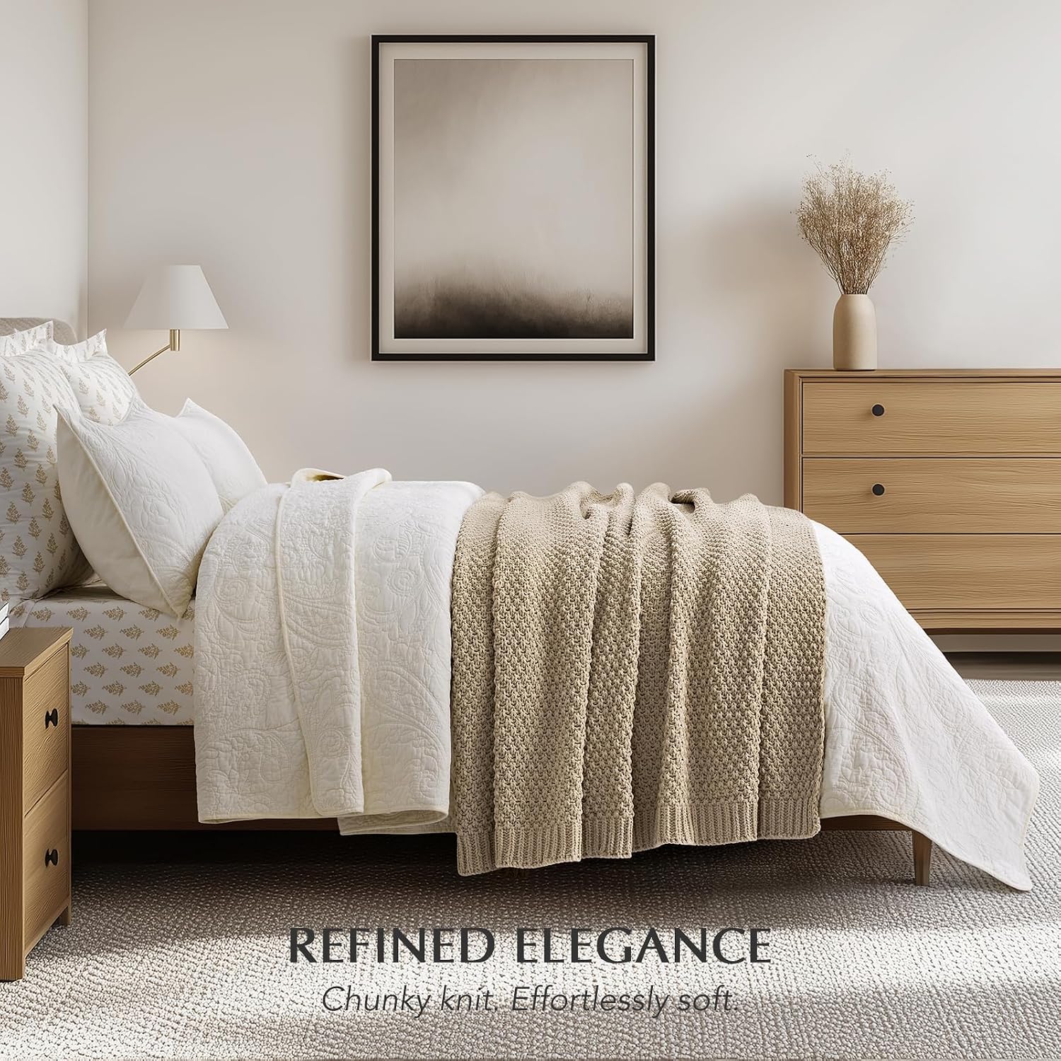 Sand Dune Chunky Knit Throw Blanket