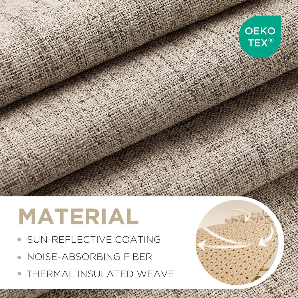Linen Textured Blackout Curtains 108 Inch