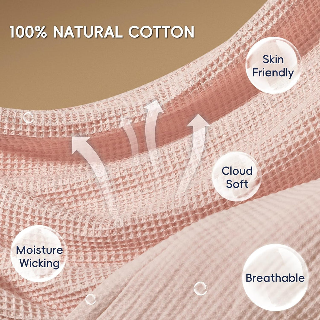 Rose Smoke Waffle Muslin Throw Blanket
