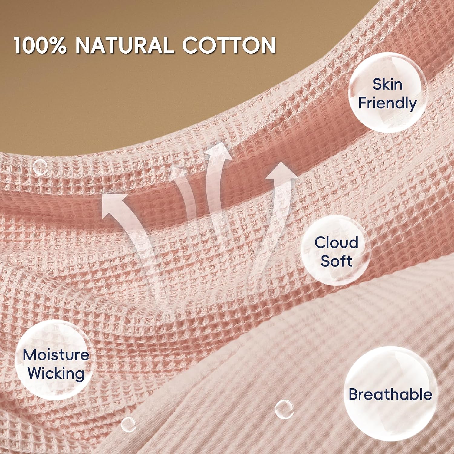 Rose Smoke Waffle Muslin Throw Blanket