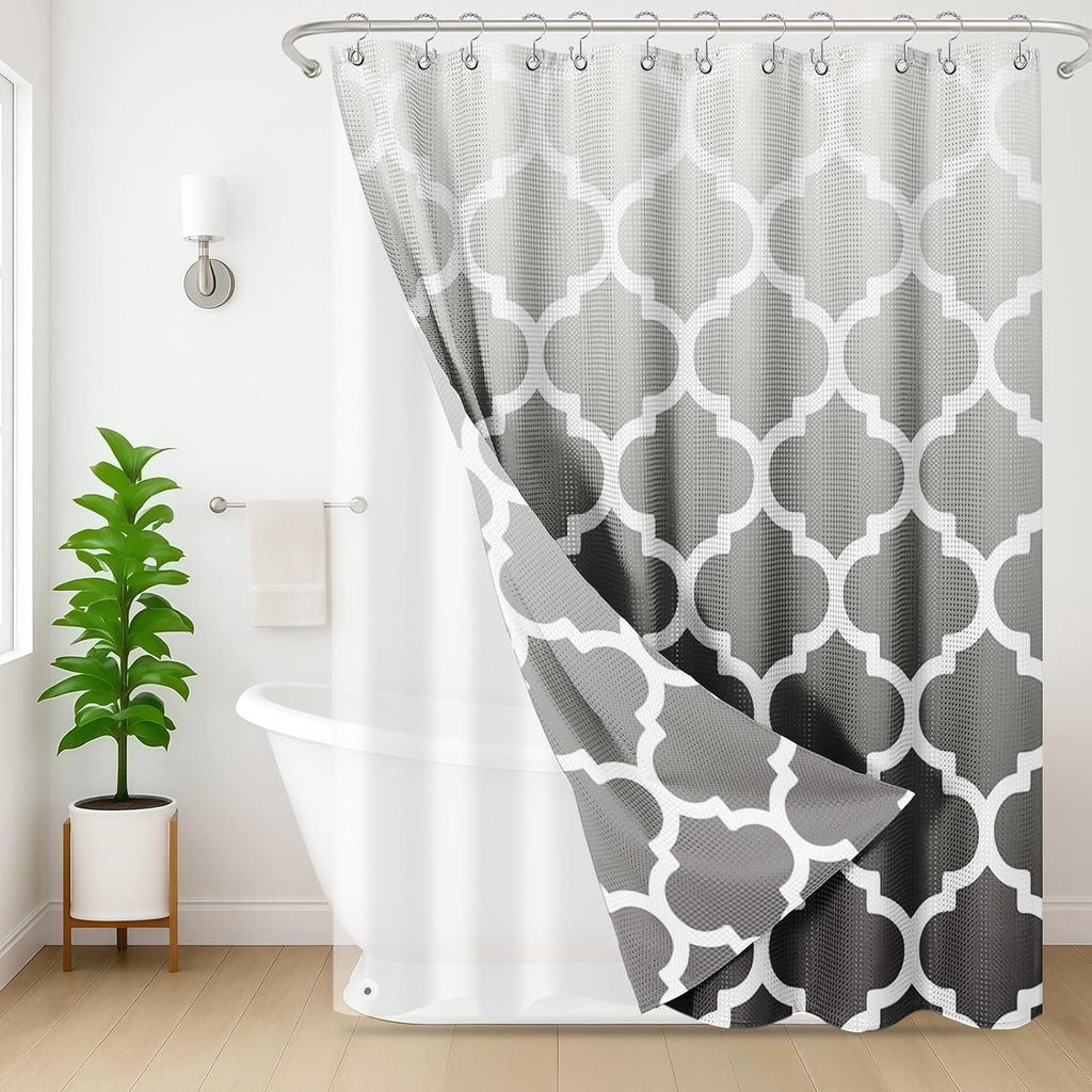 Grey Gradient Shower Curtain Set
