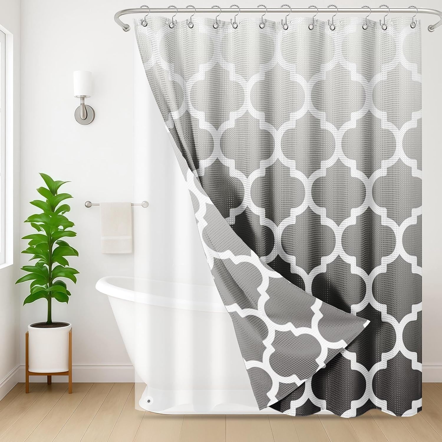 Grey Gradient Shower Curtain Set