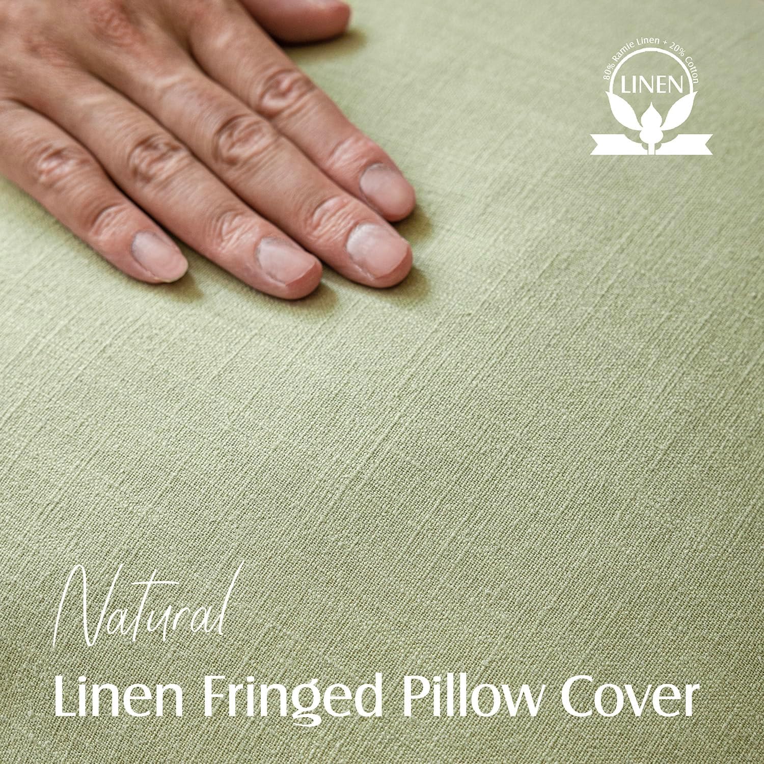 Sage Fringe Pillow Cover Set