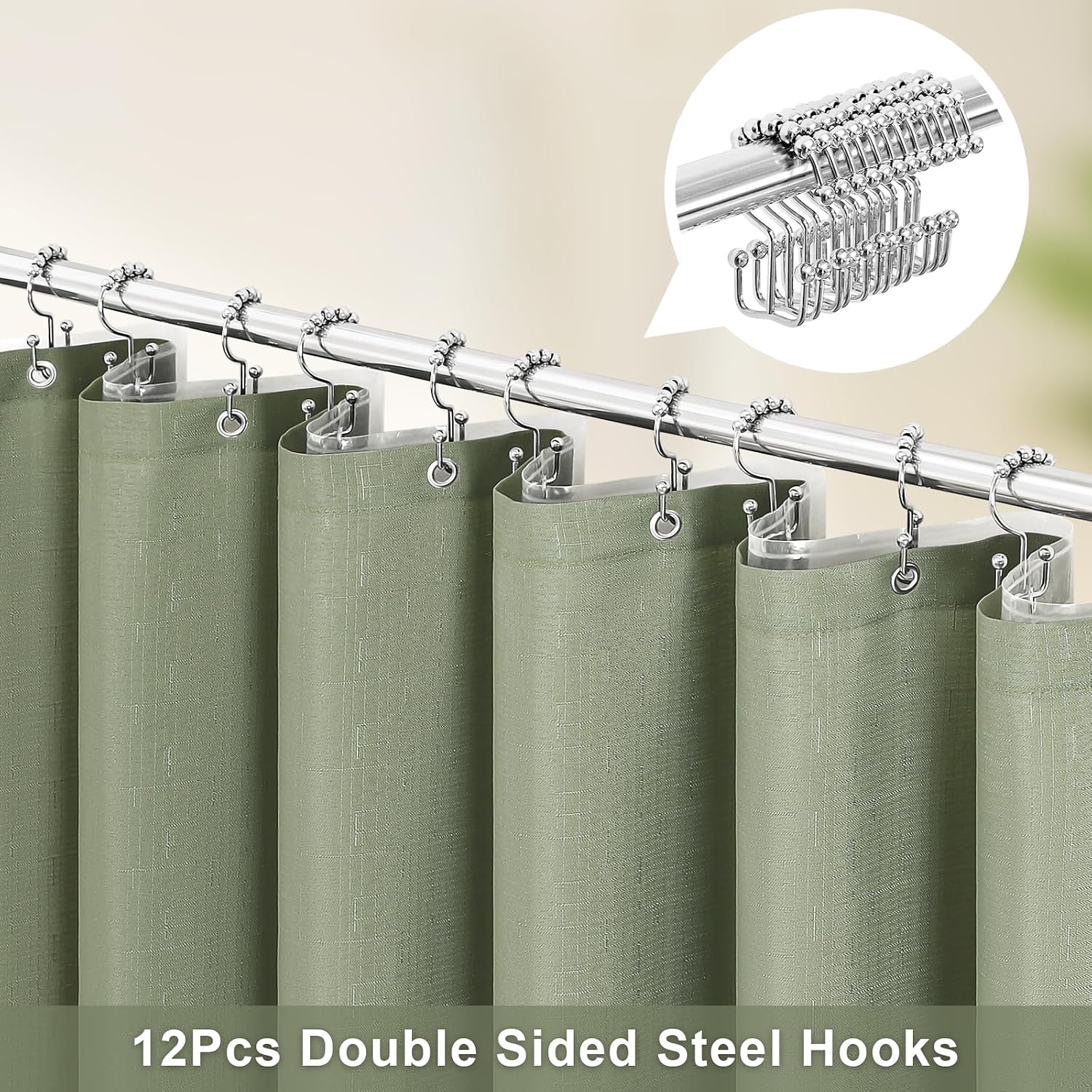 Textured 3-in-1 Shower Curtain Set