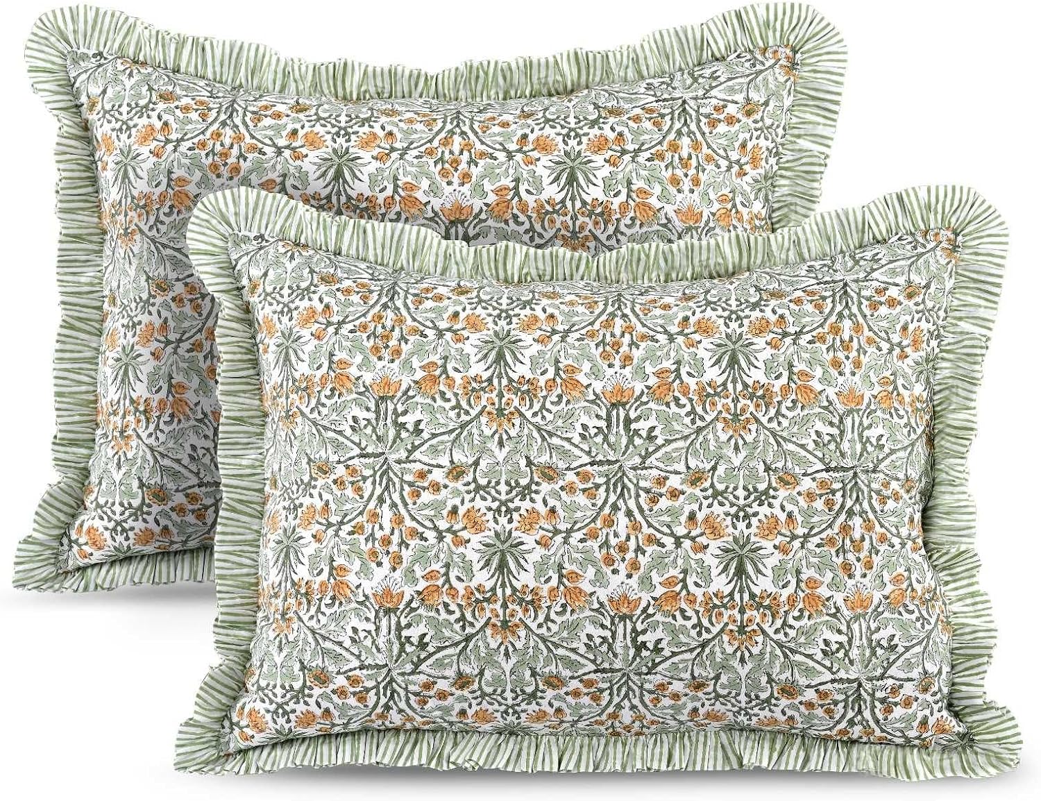 Yellow Floral Ruffle Pillow Sham