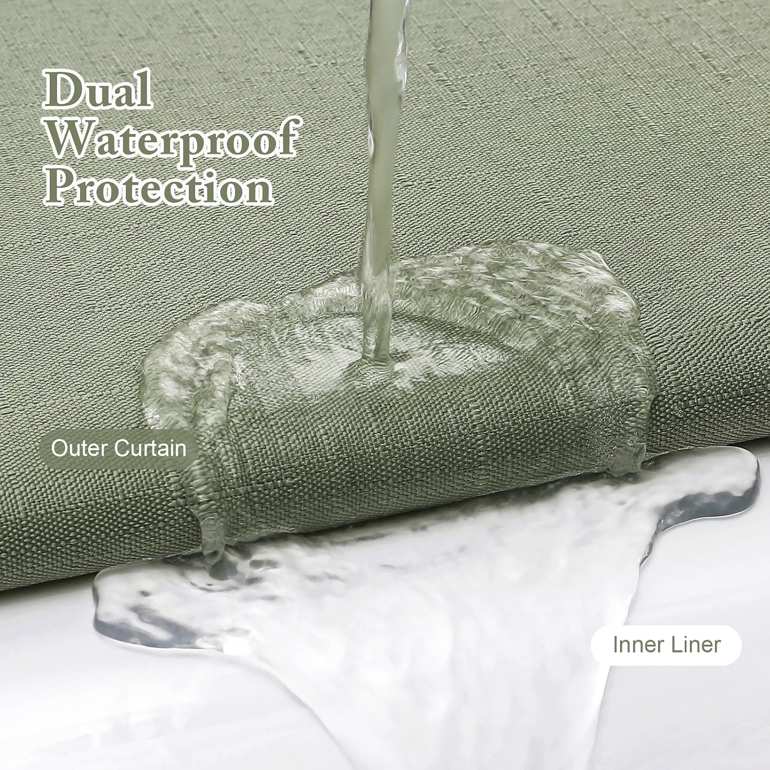 Textured 3-in-1 Shower Curtain Set