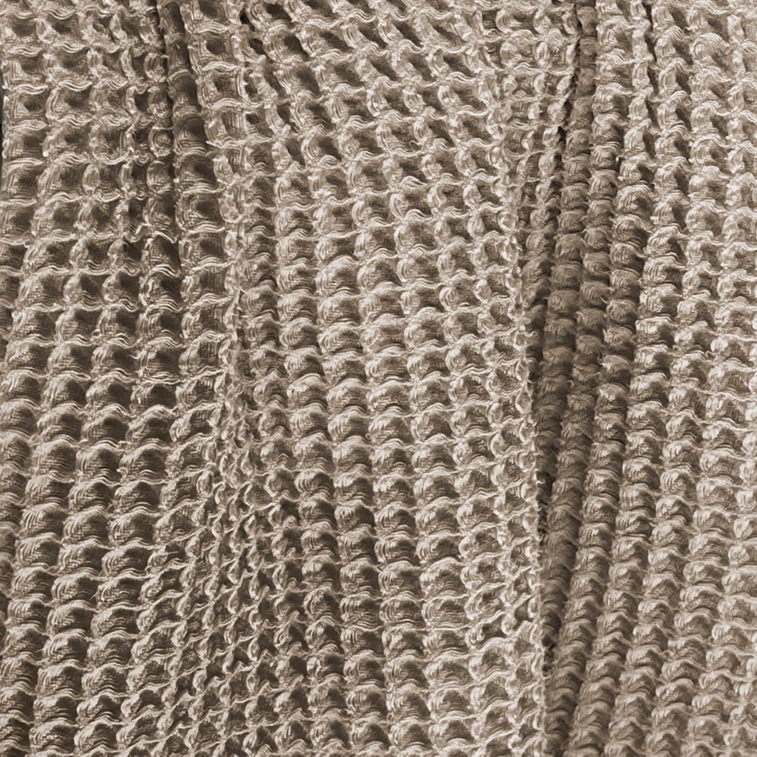 Taupe Cotton Waffle Throw Blanket