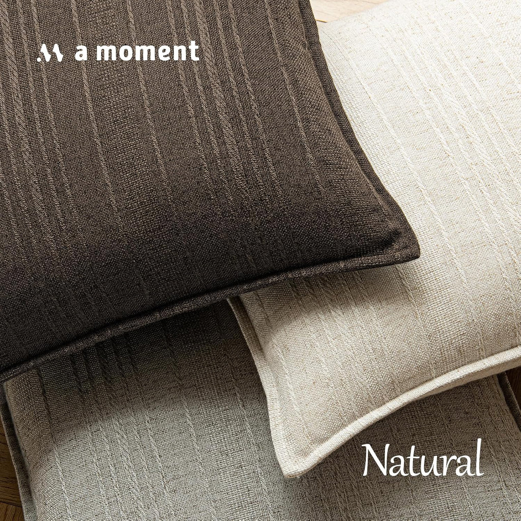Coco Brown Linen Pillow Cover Set