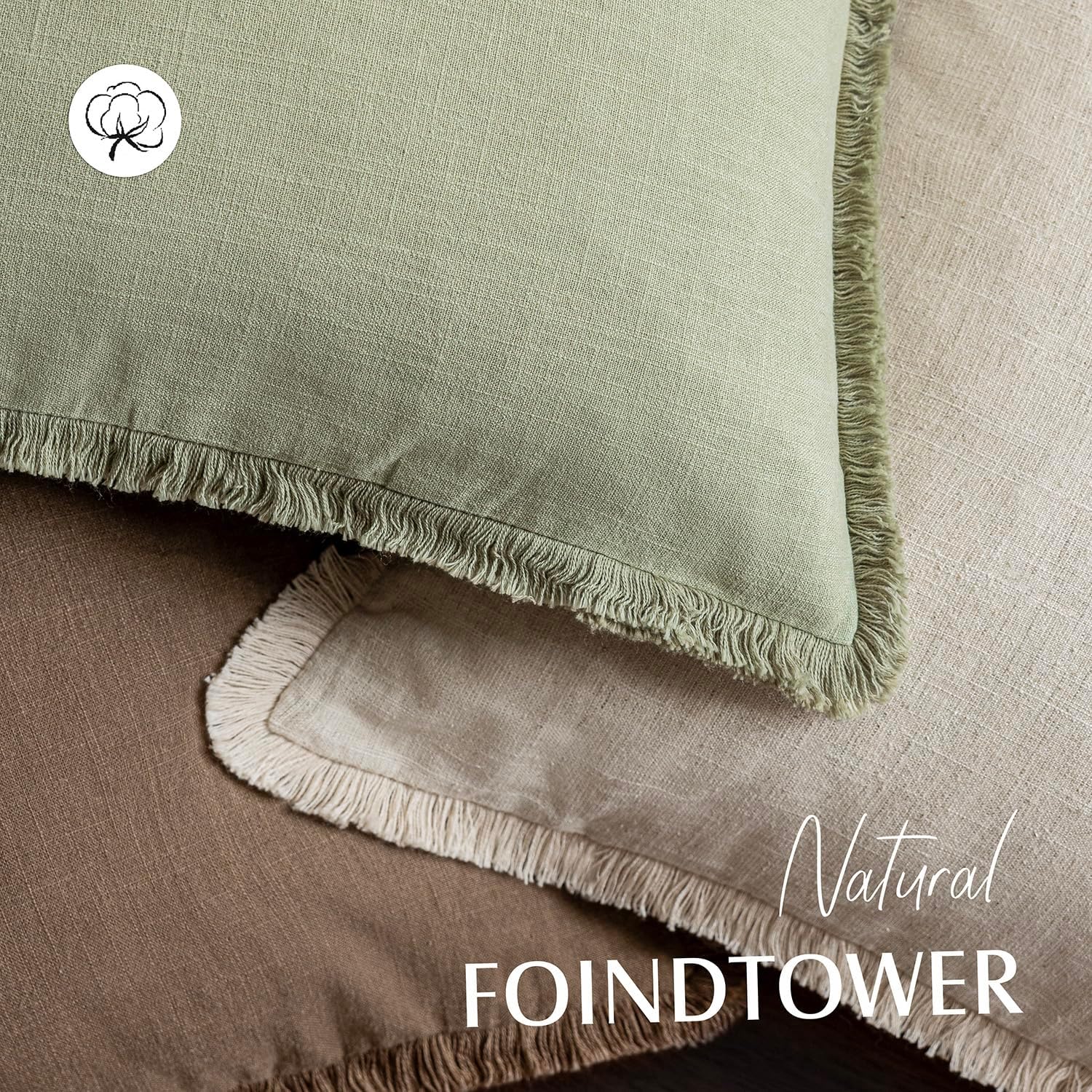 Sage Fringe Pillow Cover Set