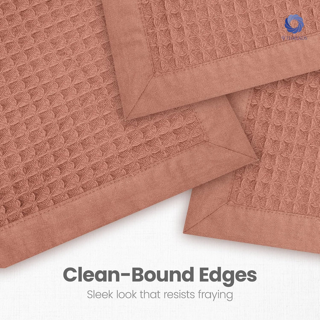 Coffee Long Staple Cotton Waffle Queen Blanket