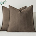 Coco Brown Linen Pillow Cover Set