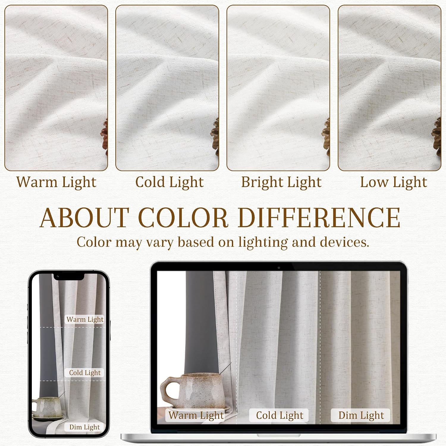 Natural Ivory Linen Blackout Curtains 94 Inch