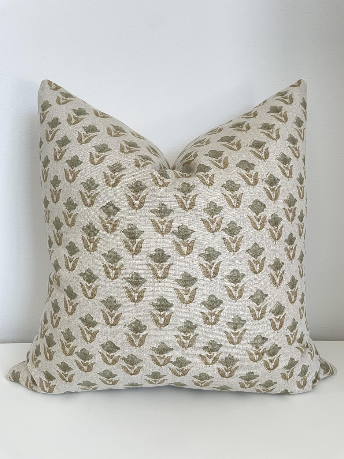 Hand Block Print Linen Pillow Cover