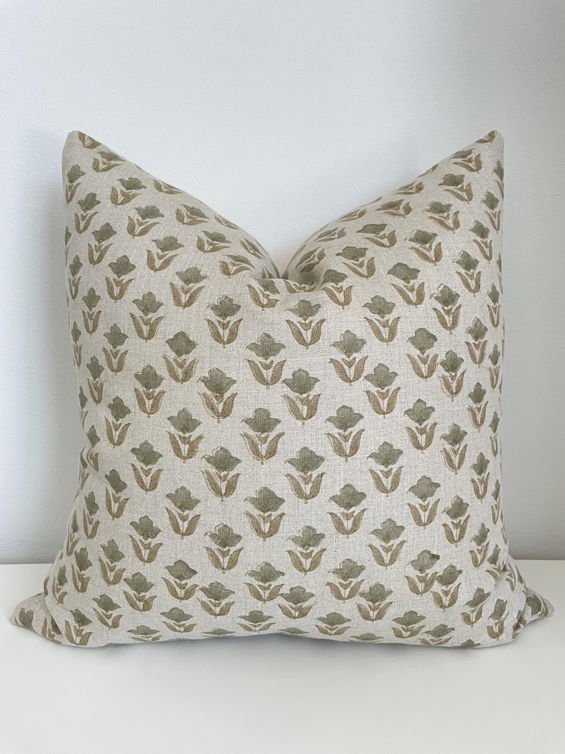 Hand Block Print Linen Pillow Cover