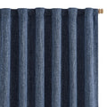 Blue Burlap Textured Blackout Curtains 84 Inch