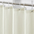 Ivory Waffle Shower Curtain Set