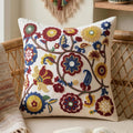Boho Floral Linen Pillow Cover